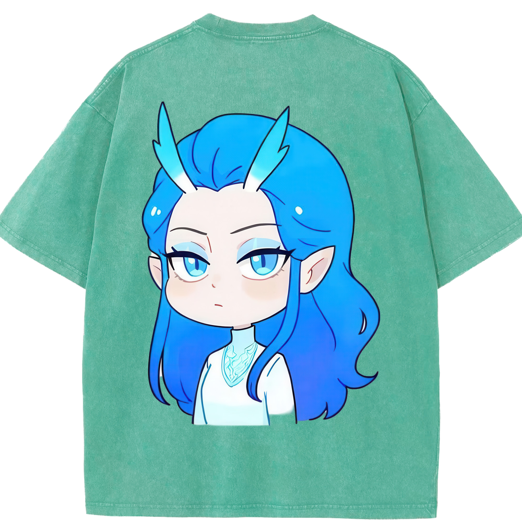 （画像用） Ne Zha 2 ナタ 魔童の大暴れ 綿100% ヴィンテージ風 半袖Tシャツ（背面プリント）